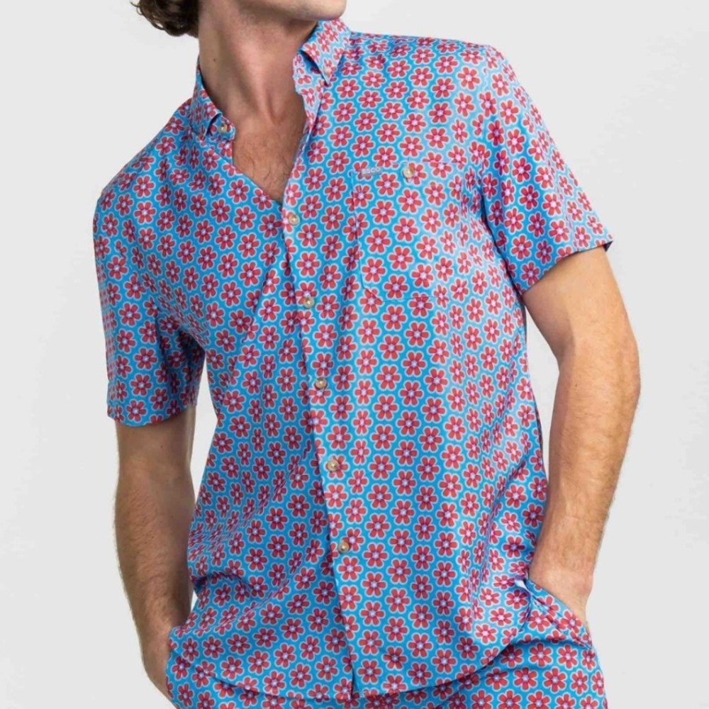 SSCO Flower Pong Baja Golf Shirt Polo Mens 2X NWOT Southern Shirt Co - Picture 2 of 10